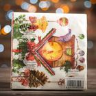 Новогодние салфетки бумажные Fresco "Часики", 2 слоя, 33*33 см, 20 листов - Фото 2