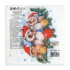 Салфетки новогодние бумажные «Совята», 2 слоя, 33×33 см, 20 шт. - Фото 3