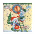 Салфетки новогодние бумажные «Снеговички-Часовички», 2 слоя, 33×33 см, 20 шт. - Фото 2