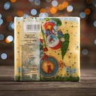 Салфетки новогодние бумажные «Снеговички-Часовички», 2 слоя, 33×33 см, 20 шт. - Фото 5