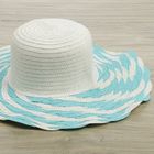 Шляпа пляжная "Иветта", цвет голубо-белый, обхват головы 58 см, ширина полей 11 см - Фото 2