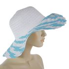 Шляпа пляжная "Иветта", цвет голубо-белый, обхват головы 58 см, ширина полей 11 см - Фото 3