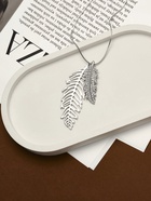 Кулон на цепочке «Перо», ангела, белый в серебре, 72 см - фото 65310772