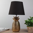 Лампа настольная с абажуром «Ананас» Е14 золото 20×20×36.5 см RISALUX - Фото 1