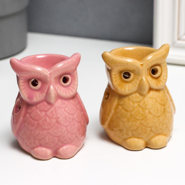 Аромалампа для эфирных масел «Растерянный совёнок», керамика, 8×6.5×5.5 см, МИКС - Фото 1