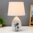 Лампа настольная «Цветы» 1xE14 40 вт белый 20×20×31 см - Фото 2