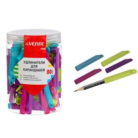 Насадка-удлинитель для карандаша deVENTE, 9 х 9 х 60 мм, шестигранная, МИКС х 4 цвета, картонная коробка