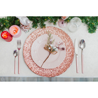 Тарелка подстановочная Magistro «Кринкл», d=33 см, стекло, розовая - Фото 5