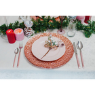 Тарелка подстановочная Magistro «Кринкл», d=33 см, стекло, розовая - Фото 6