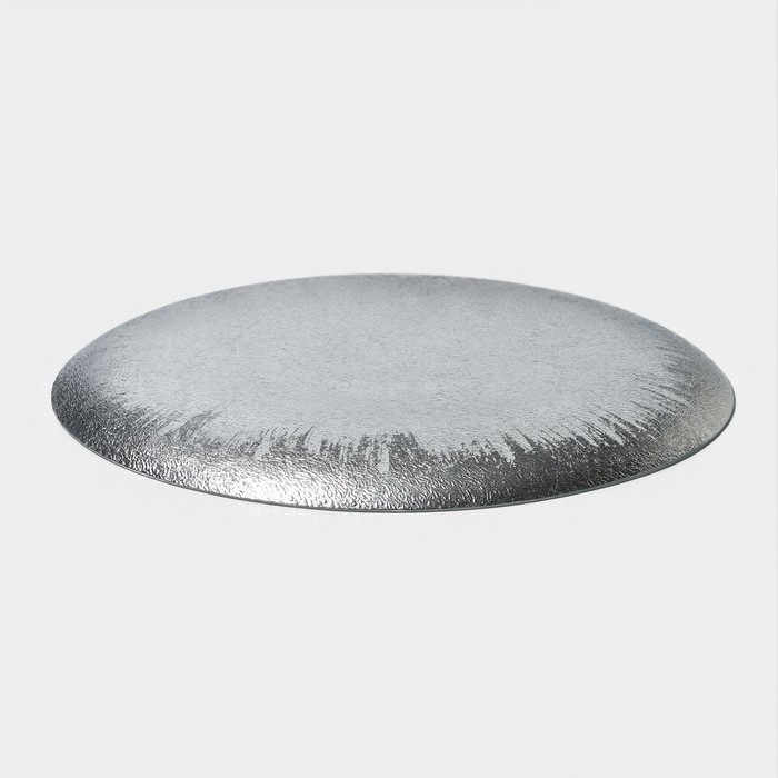 Тарелка стеклянная подстановочная Magistro «Бурлеск», d=33 см, цвет серебряный - фото 1908495766
