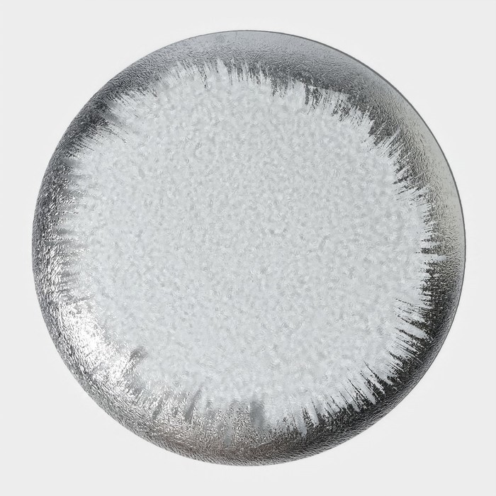 Тарелка стеклянная подстановочная Magistro «Бурлеск», d=33 см, цвет серебряный - фото 1908495767