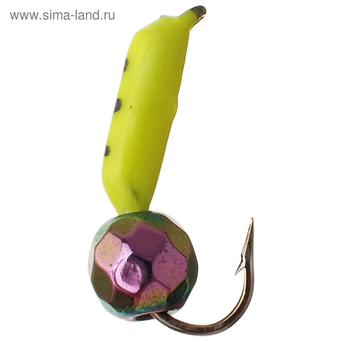 Мормышка "Столбик", вес 0.3 г, d=1.5 мм, с гран. шариком "Хамелеон" (лимонный) 466 - Фото 1