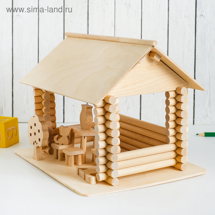 Конструктор деревянный «Беседка», модель для творчества - Фото 1