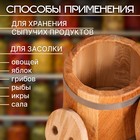 Кадка-бочка для засолки дубовая, 3 л, нержавеющий обруч, с крышкой, с гнетом 4606519 - фото 1058898