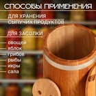 Кадка-бочка для засолки дубовая, 20 л, нержавеющий обруч, с крышкой, с гнетом - Фото 2