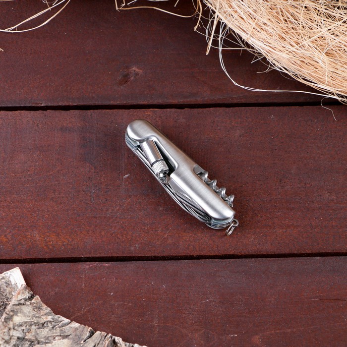 Нож швейцарский "Альпы", 11в1 с фонариком - фото 1907037752
