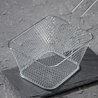 Корзинка для картофеля фри Доляна «Квадро», мелкая сетка, серебристая - Фото 2