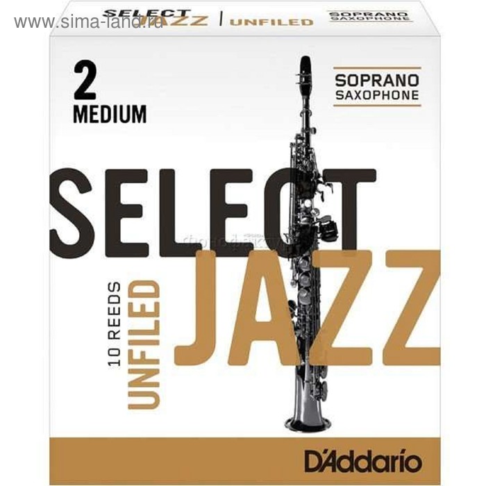 Трости Rico RRS10SSX2M Select Jazz Unfiled для саксофона сопрано, размер 2 (Medium), 10шт - Фото 1