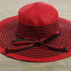 Шляпа пляжная "Таисия", цвет красно-чёрный, обхват головы 58 см, ширина полей 11 см - Фото 2