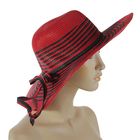 Шляпа пляжная "Таисия", цвет красно-чёрный, обхват головы 58 см, ширина полей 11 см - Фото 3