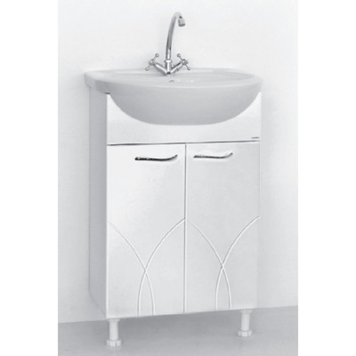Тумба «Вилена 50», с раковиной «Элегия», 510×417×860 мм, цвет белый