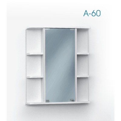 Зеркало – шкаф для ванной комнаты «А – 60», 600×120×700 мм, цвет белый