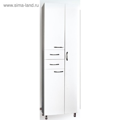 Шкаф - пенал для ванной комнаты 500, 500×292×1900 мм, цвет белый