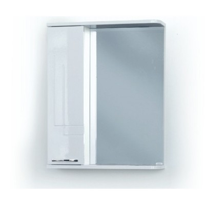 Зеркало – шкаф «Аттика», левый, с подсветкой, 550×150×700 мм, цвет белый