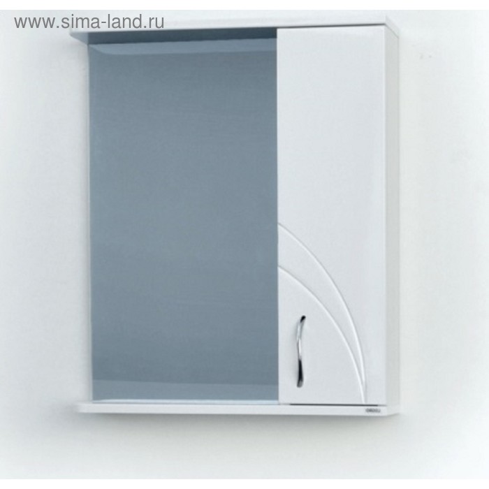 Зеркало - шкаф для ванной комнаты «Жемчужина 55», с подсветкой, правый, 550×150×700 мм, цвет белый