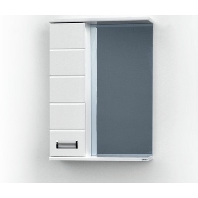 Зеркало – шкаф для ванной комнаты «Ника 70», с подсветкой, левый, 700×150×700 мм, цвет белый