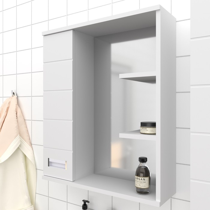 Зеркало - шкаф «Ника 60», 600×150×700 мм, цвет белый