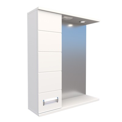 Зеркало – шкаф «Ника», левый, 700×150×700 мм, цвет белый