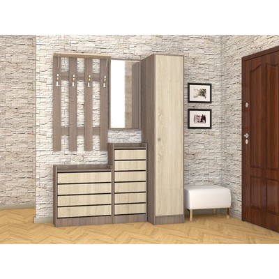 Обувница ЯПТ-1 Ямайка, 450x270x1026, Ясень шимо темный/Дуб сонома