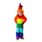 Карнавальный костюм "Клоун радужный", комбинезон, колпак с волосами, рост 122-134 см - фото 318238511