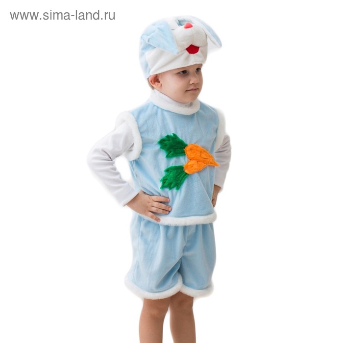 Карнавальный костюм "Зайчик", шапка, безрукавка, шорты, рост 104-116 см - Фото 1