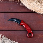 Нож-керамбит "Пламя", красная рукоять, лезвие 6,5 см - фото 809331616