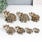 Набор фигурок полистоун «Слоны песочные», 7 шт., h=10; 9; 7.5; 7; 6.5; 6; 5 см - Фото 1