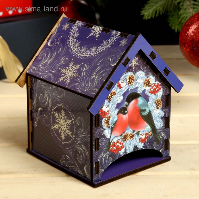 Чайный домик новогодний «Снегири», 10.5×9.5×12 см - Фото 1