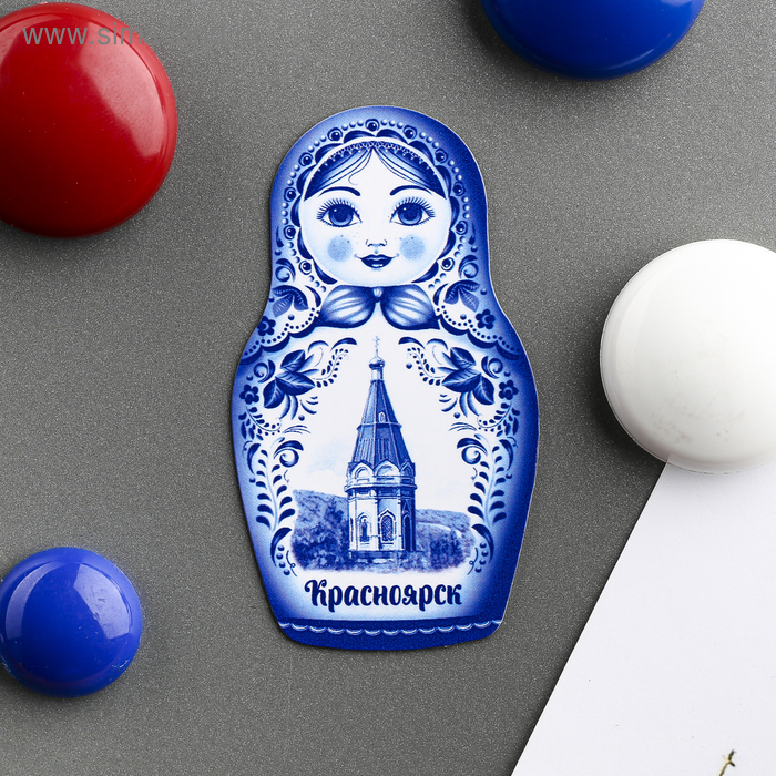 Магнит в форме матрёшки «Красноярск. Часовня Параскевы Пятницы» - Фото 1
