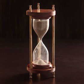 Песочные часы "Мираж" дерево, латунь (7 мин 30 сек) 9х9х21,5 см