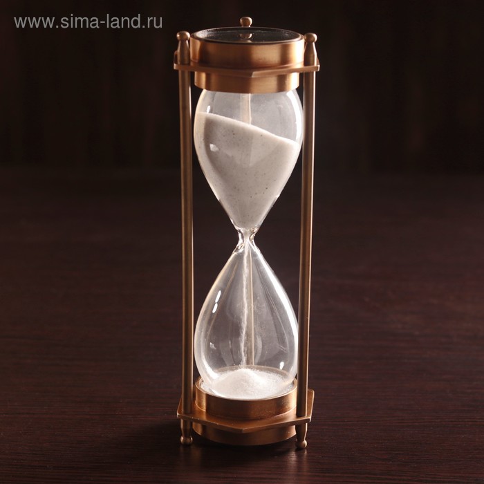 Песочные часы "Часы и компас" (5 мин) алюминий 7х6,5х19 см - Фото 1