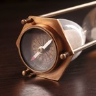 Песочные часы "Часы и компас" (5 мин) алюминий 7х6,5х19 см - фото 9560220
