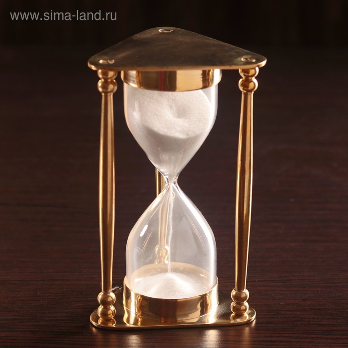 Песочные часы "Меланта" латунь, стекло (5 мин) 8х8,5х14,5 см - Фото 1