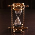 Песочные часы "Штурвал" латунь, стекло (5 мин) 16х14х20 см - фото 8878799