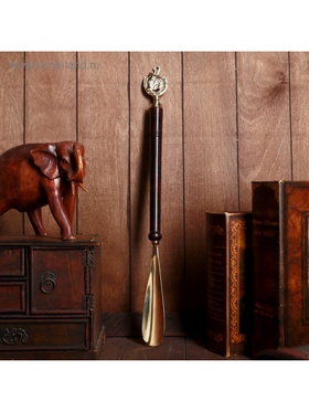 Ложка для обуви «Лошадь в подкове», 4×2.5×52 см, латунь
