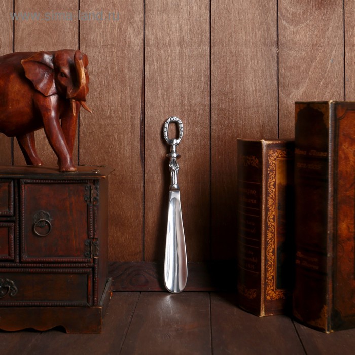 Ложка для обуви «Узел», 26×3.5×2.5 см, алюминий - Фото 1