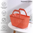 Корзина-сумка пластиковая для хранения «Лукошко», 29×15×24,5 см, цвет МИКС - фото 318238750