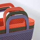 Корзина-сумка пластиковая для хранения «Лукошко», 29×15×24,5 см, цвет МИКС - фото 8493526