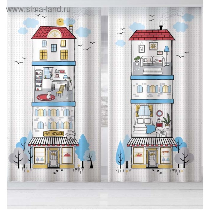 Комплект штор "Этель" My sweet home 145*260 см-2 шт, 100% п/э, 140 г/м2 - Фото 1