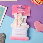 Набор для волос «Манюня», 6 шт.: 2 зажима, 4 резинки, бабочки, белый - Фото 1